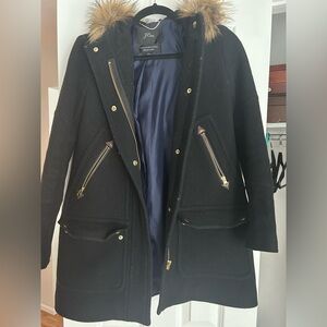 J. Crew Black Stadium Wool Jacket